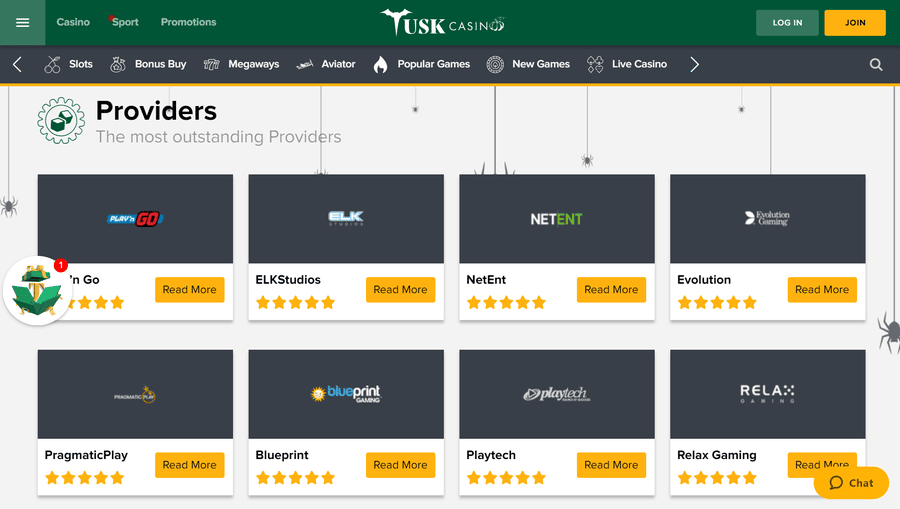 Tusk Casino Providers